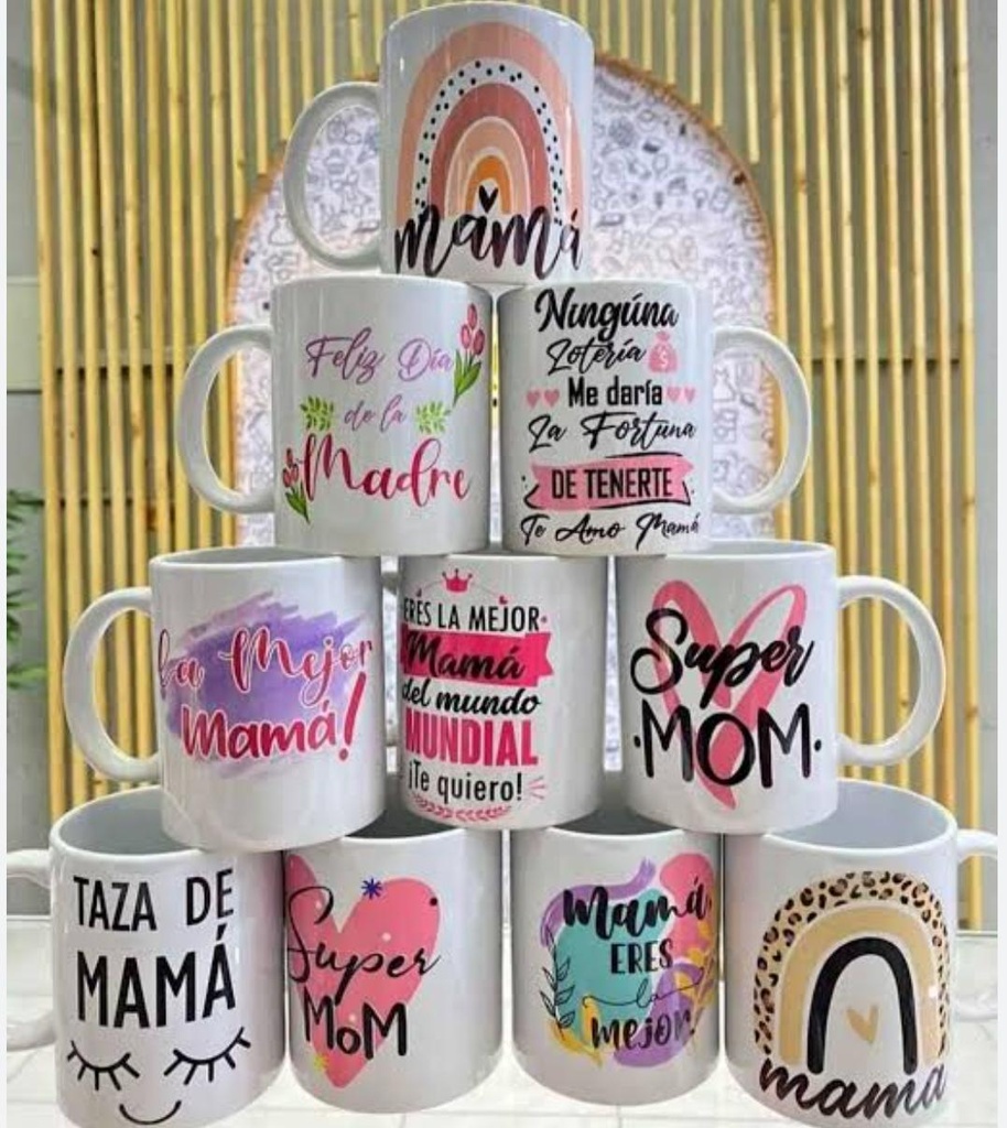 Tazas de 11oz serigrafiadas para adornos 50 unid.