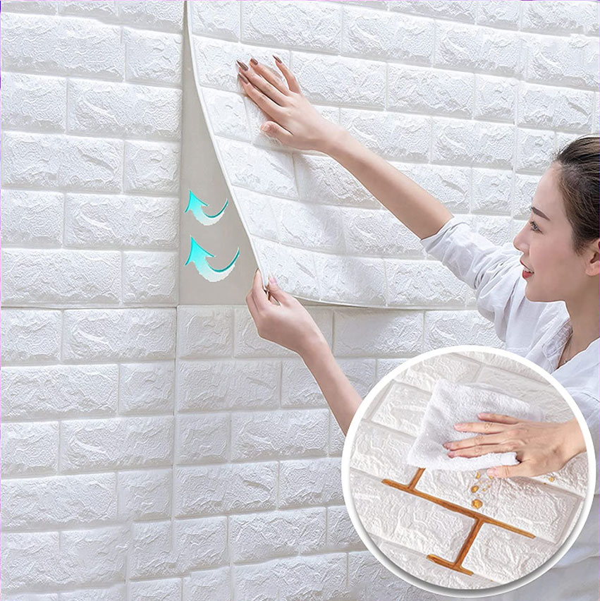 Papel Tapiz Blanco 3d Pegatinas De Pared Autoadhesivo 70 X 70 cm