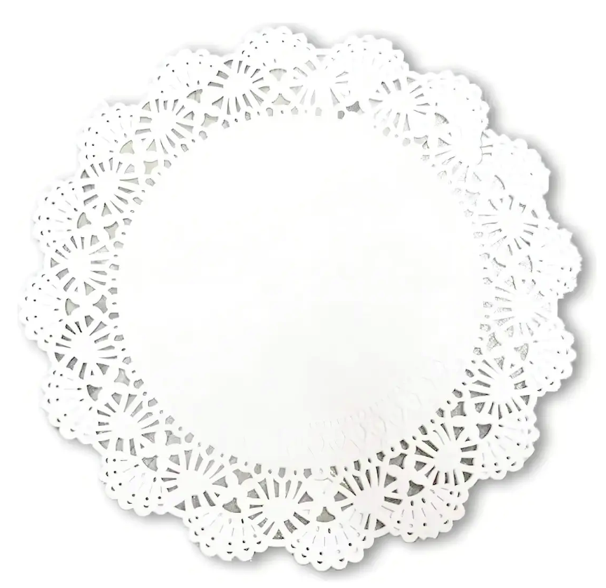 Blondas De Papel Caladas 28 Cm Redondas Blancas para tortas millar