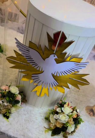 Espíritu santo en trupan diseño de paloma para decoraciones