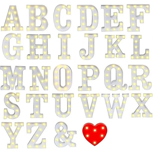 Abecedario de letras Luminosas 22 cm blancas 62 letras