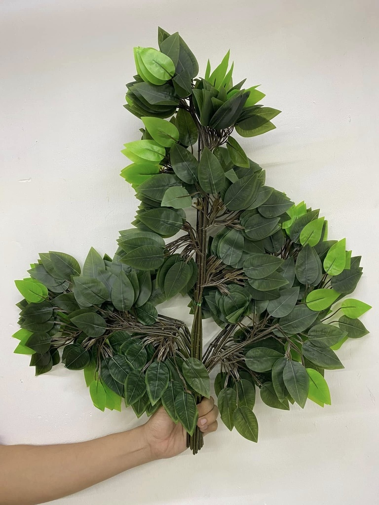 Docena de hojas ficus para decoraciones 40 cm de alto