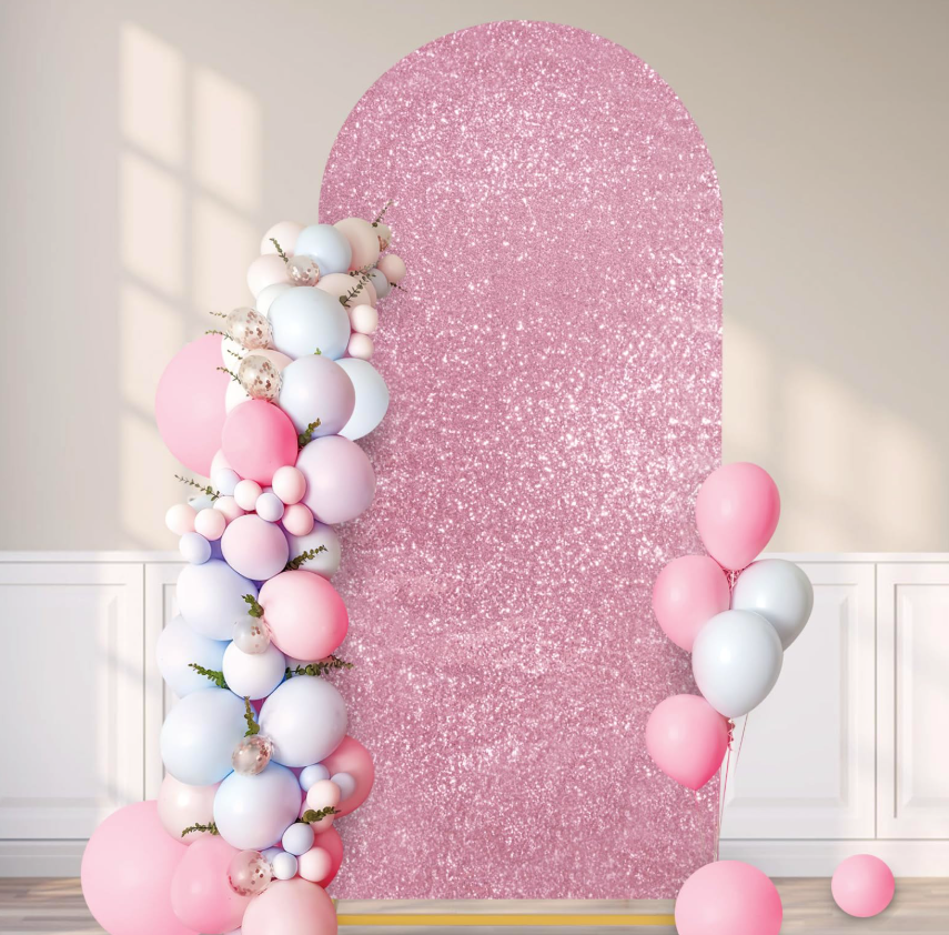 Funda tela lentejuela para puertas ovaladas para decoraciones unicolor