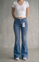 Jean Emi Cadera Campana 3 Botones para Mujer