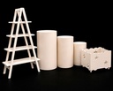 Combo de 3 Cilindros Decorativos, Escalera de Pino y Caja de Regalo al Natural