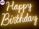 Letrero Happy Birthday en Luz de Neón clásico
