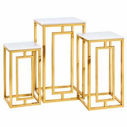 Mesas Romana cuadrada para decoración 3 piezas